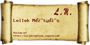 Lellek Mátyás névjegykártya